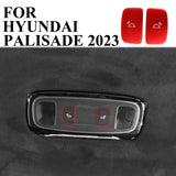 Aluminium Red Rear Reading Light Button Cover Trim for 2019-23 Hyundai Palisade