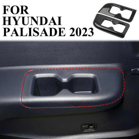 Carbon Fiber Rear Third Row Cup Holder Trim Cover Panel for Hyundai Palisade